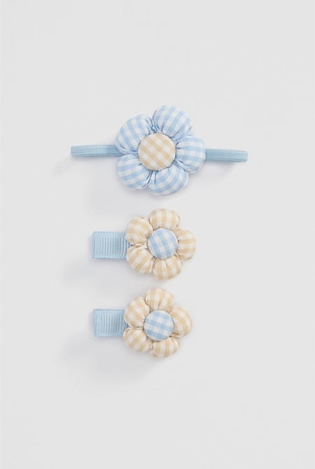 Gingham Flower Pack of 3
