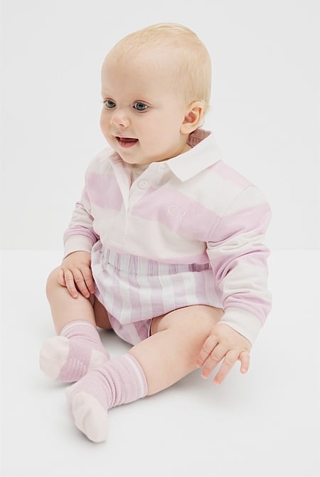 Organically Grown Cotton Blend Long Sleeve Rugby Top