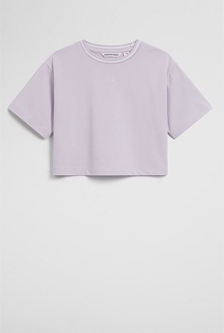 Australian Cotton Short Sleeve Crop Boxy T-Shirt
