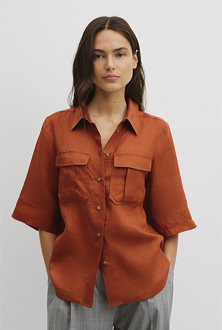 Ramie Utility Blouse