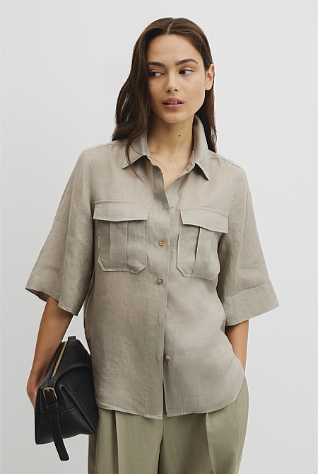 Ramie Utility Blouse