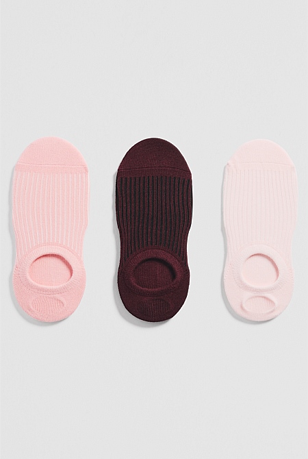 Australian Cotton Rib No-Show Sock Pack of 3