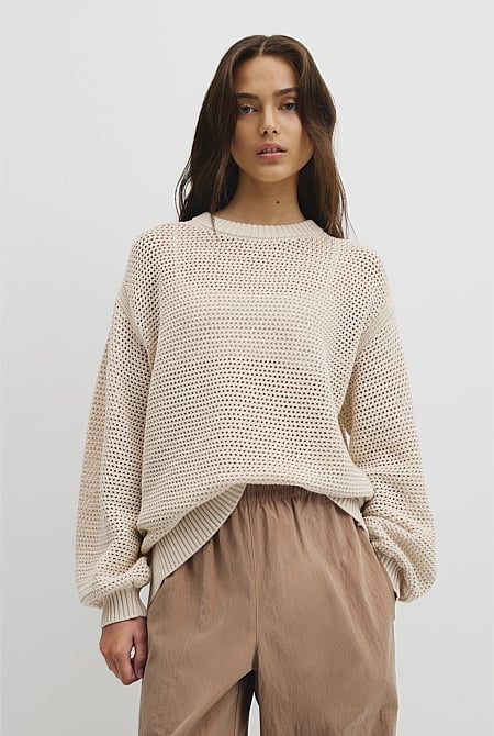 Longsleeve Relaxed Crochet Knit