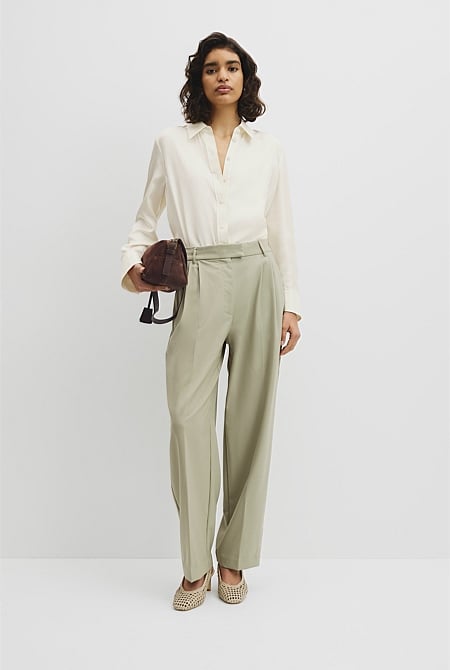 Wool Blend Tailored Pant