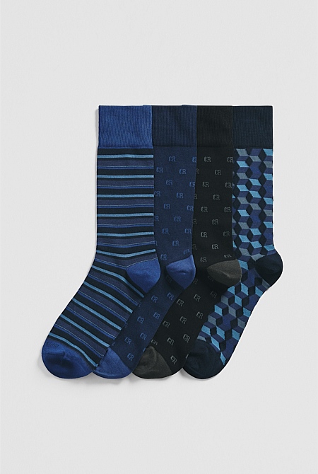 CR Pattern Sock Pack of 4