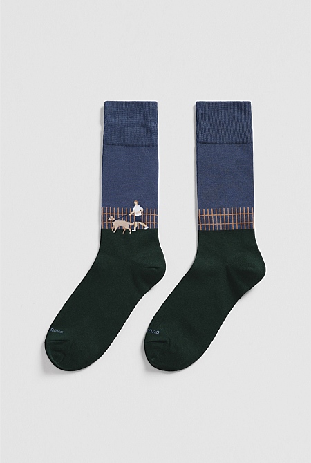Walking Dog Sock Pack of 2