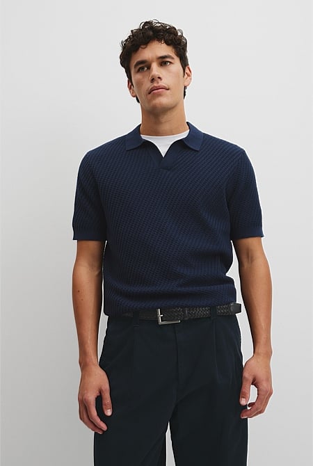 Australian Cotton Basket Knit Polo