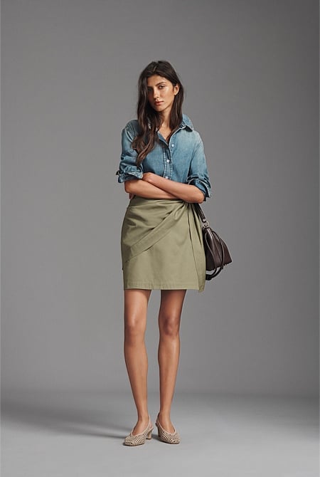 Bow Drape Skirt