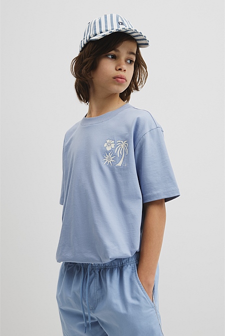 Relaxed Hibiscus Print T-Shirt