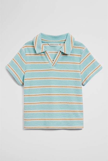 Relaxed Fit Stripe Terry Polo Relaxed Fit Stripe Terry Polo