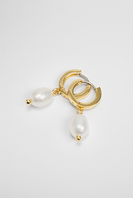 Ava Mini Pearl Hoop Earring