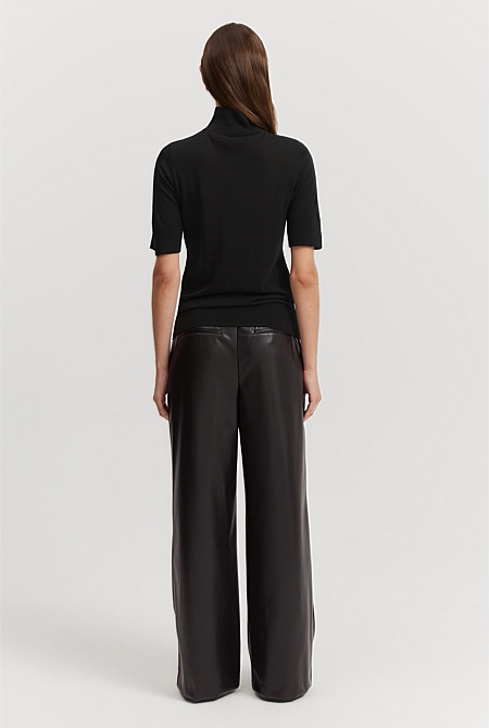 Merino Wool Silk Short Sleeve Knit