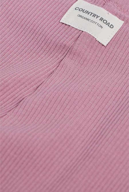 Organically Grown Cotton Blend Solid Rib Legging