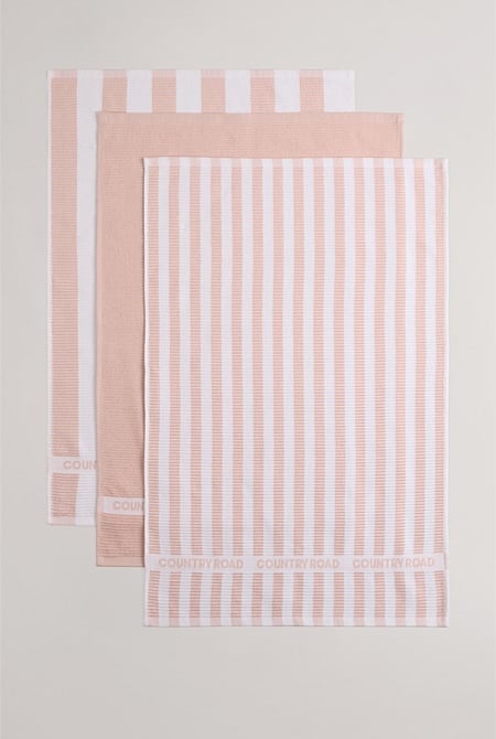 CR Stripe Australian Cotton Tea Towel Pack of 3