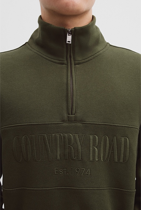 Teen Australian Cotton Heritage Half Zip Sweat