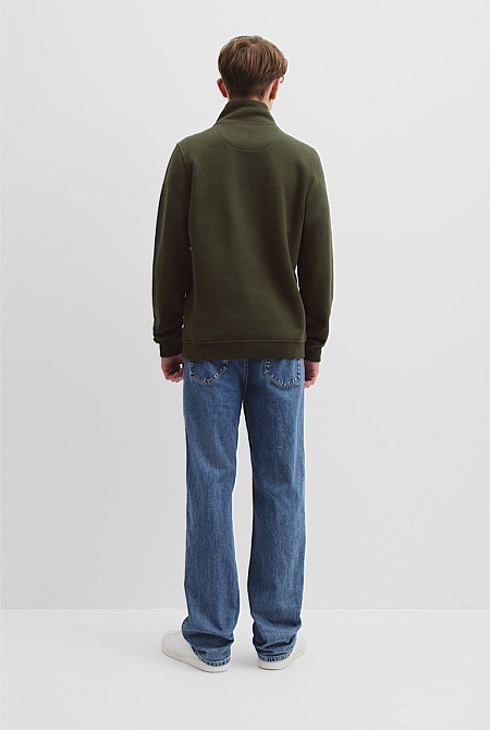 Teen Australian Cotton Heritage Half Zip Sweat