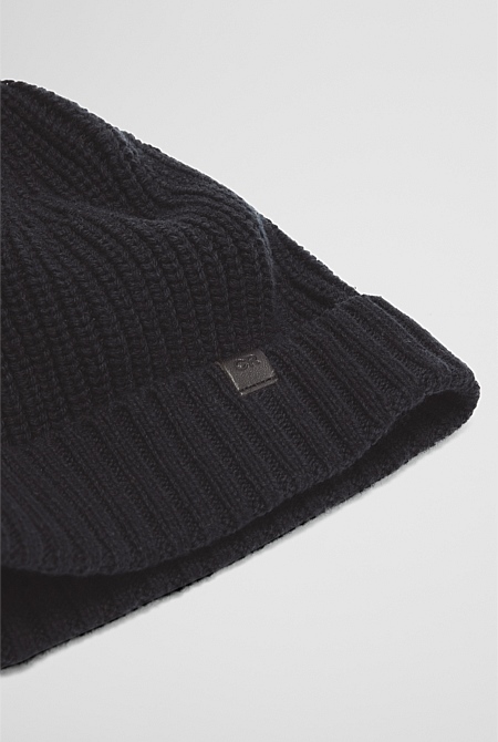 Cotton Blend Rib Beanie