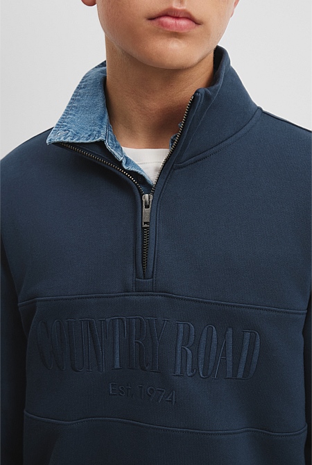 Teen Australian Cotton Heritage Half Zip Sweat