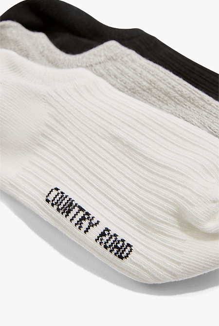 Australian Cotton Rib No-Show Sock Pack of 3
