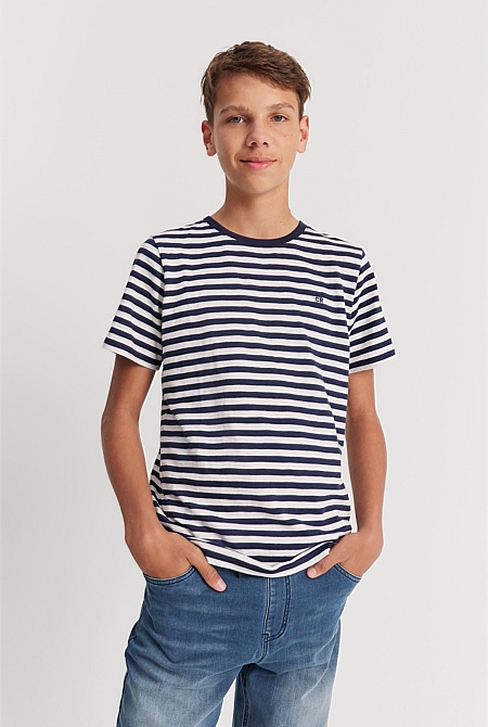 Teen Recycled Cotton Blend Stripe T-Shirt