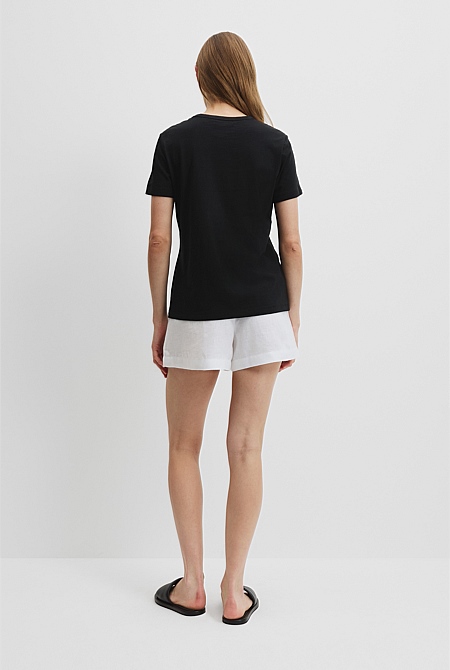 Australian Good Earth Cotton Slub Short Sleeve T-Shirt