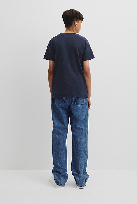 Teen Recycled Cotton Blend Plain CR Short Sleeve T-Shirt