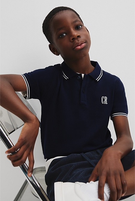Organically Grown Cotton Logo Polo Shirt