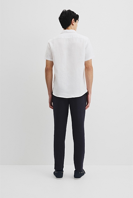 Regular Fit Organically Grown Linen Short Sleeve Shirt