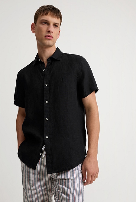 Regular Fit Organically Grown Linen Short Sleeve Shirt