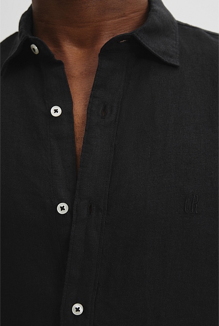 Organically Grown Linen Regular Fit Short Sleeve Shirt