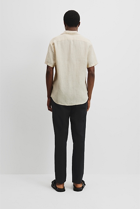 Organically Grown Linen Regular Fit Short Sleeve Shirt