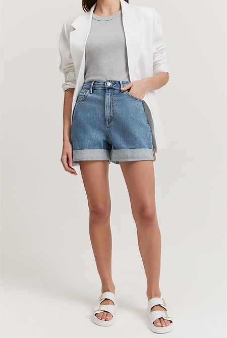 Denim Cuff Detail Short