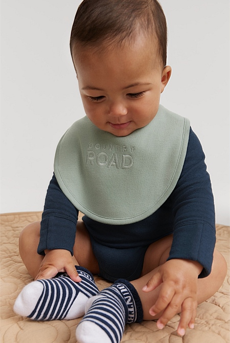 Organically Grown Cotton Logo Embroidered Bib