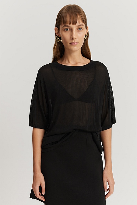 Sheer Knit T-Shirt Sheer Knit T-Shirt