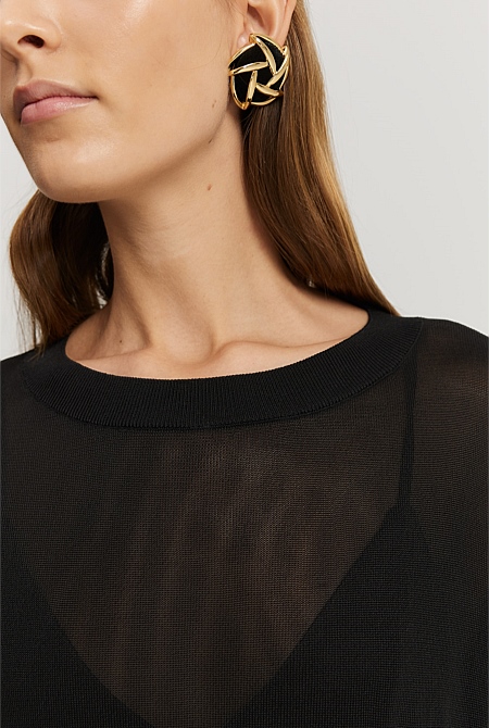 Sheer Knit T-Shirt
