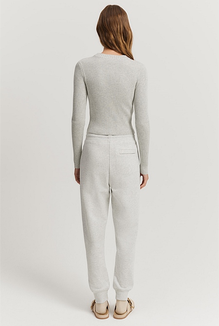Australian Cotton Rib Cuff Track Pant