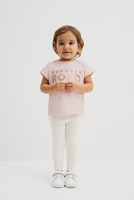 Organically Grown Cotton Sequin Logo T-Shirt