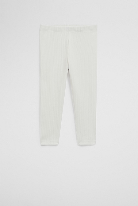 Organically Grown Cotton Blend Solid Rib Legging
