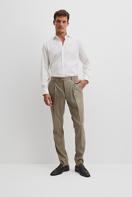 Tailored Fit Cotton Blend Stretch Shirt