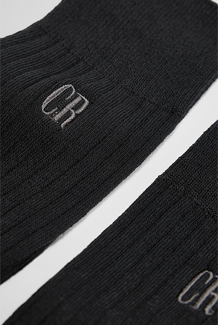 Australian Cotton Blend CR Rib Crew Sock