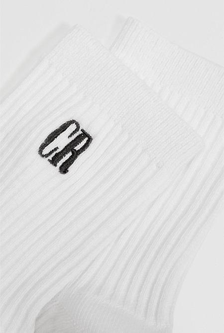Rib Quarter Crew Sock