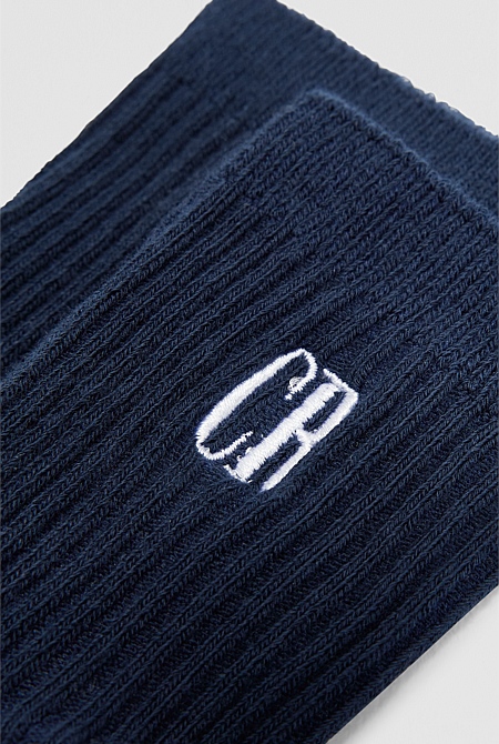 Rib Quarter Crew Sock