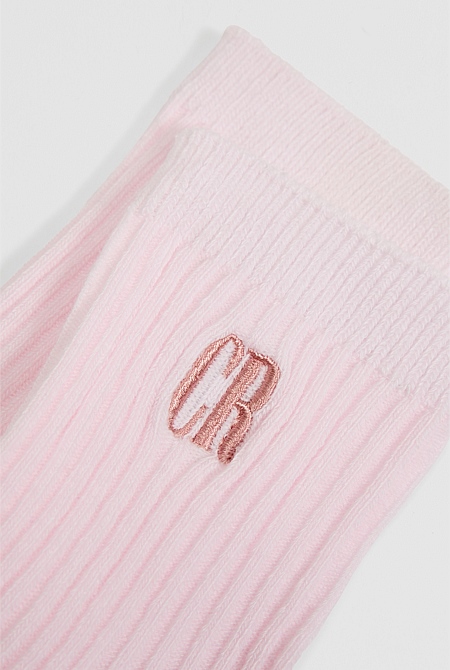 Rib Quarter Crew Sock