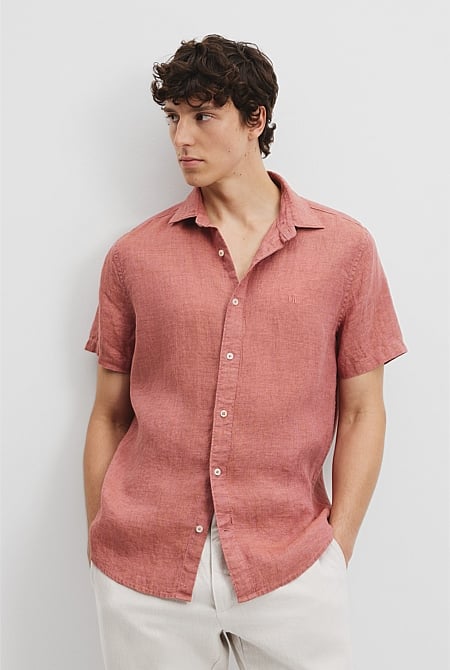 Regular Fit Organically Grown Linen Short Sleeve Shirt