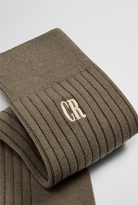 Australian Cotton Blend CR Rib Crew Sock