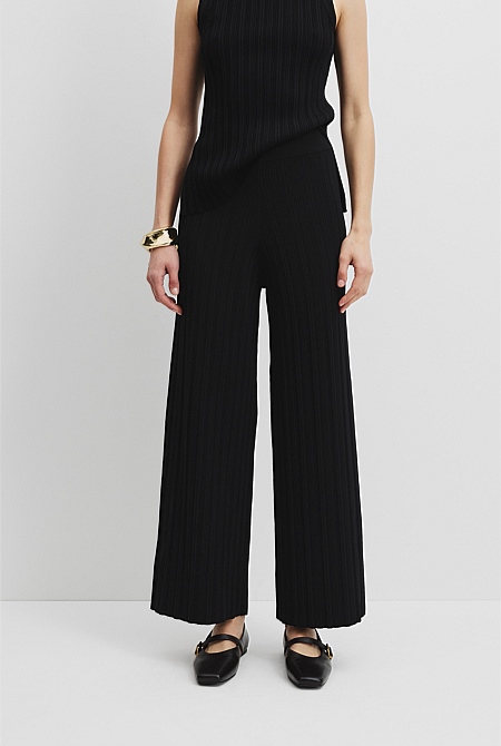 Plisse Rib Knit Pant