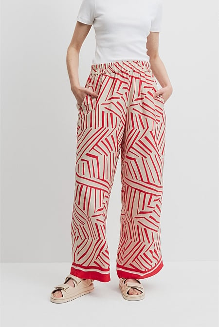 Print Pull-On Cupro Pant