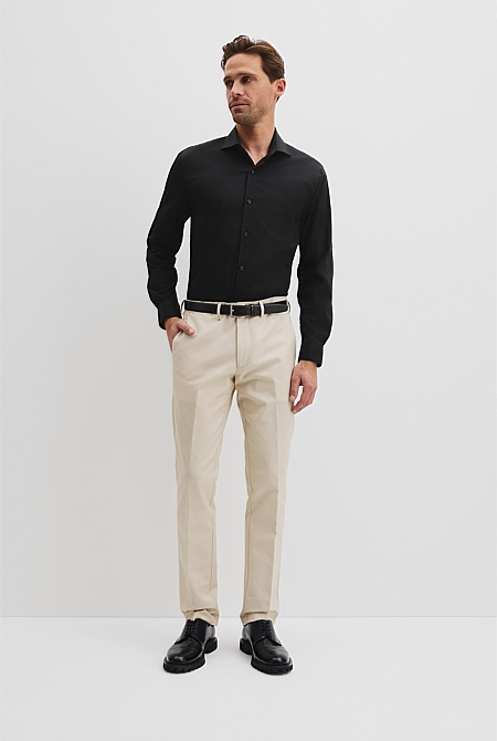 Tailored Fit Cotton Blend Stretch Shirt
