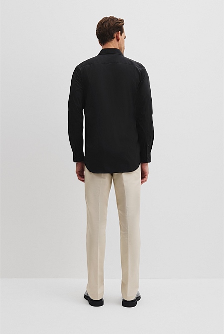 Tailored Fit Cotton Blend Stretch Shirt