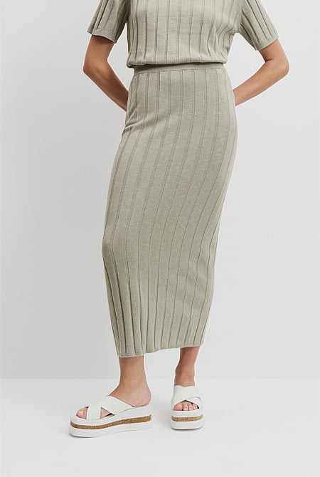 Organically Grown Cotton Linen Knit Skirt